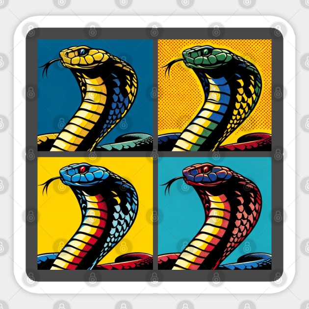 King Cobra Pop Art - Cool Snake Sticker by PawPopArt